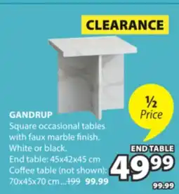 JYSK GANDRUP Square occasional tables offer