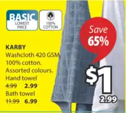 JYSK KARBY Washcloth offer