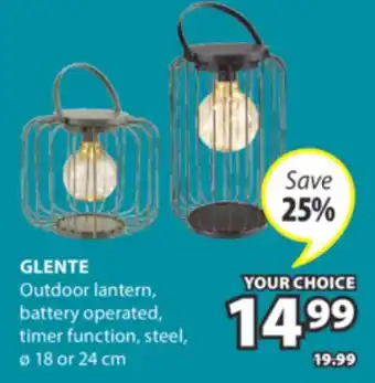 JYSK GLENTE Outdoor lantern offer