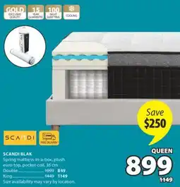 JYSK SCANDI BLAK Spring mattress-in-a-box, plush euro-top, pocket-coil offer