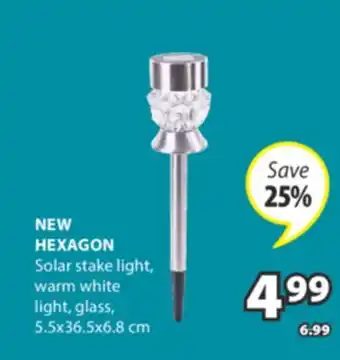 JYSK NEW HEXAGON Solar stake light offer