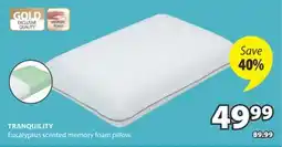 JYSK TRANQUILITY Eucalyptus scented memory foam pillow offer