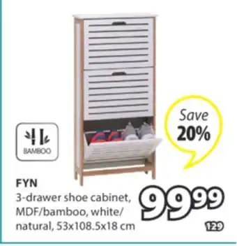 JYSK FYN 3-drawer shoe cabinet offer