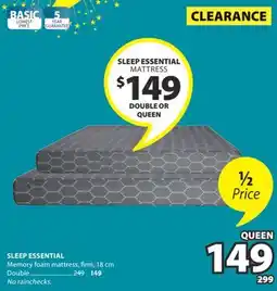 JYSK SLEEP ESSENTIAL Memory foam mattress offer