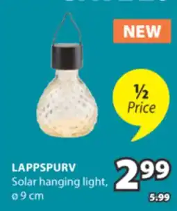 JYSK LAPPSPURV Solar hanging light offer