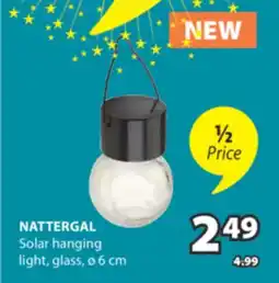 JYSK NATTERGAL Solar hanging light offer