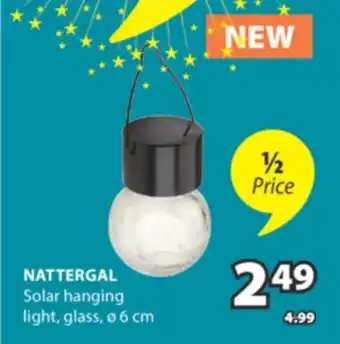 JYSK NATTERGAL Solar hanging light offer