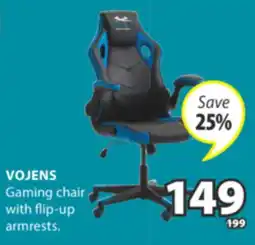 JYSK VOJENS Gaming chair with flip-up armrests offer