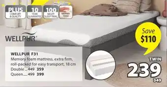 JYSK WELLPUR F31 Memory foam mattress offer