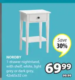 JYSK NORDBY 1-drawer nightstand offer