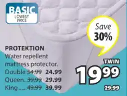 JYSK PROTEKTION Water repellent mattress protector offer