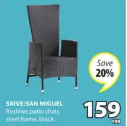 JYSK SKIVE/SAN MIGUEL Recliner patio chair offer