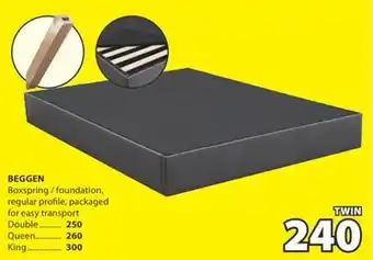 JYSK BEGGEN Boxspring/foundation offer