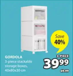 JYSK GORDOLA 3-piece stackable storage boxes offer