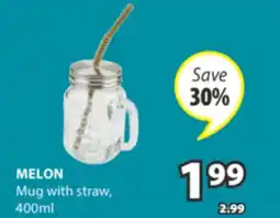 JYSK MELON Mug with straw offer