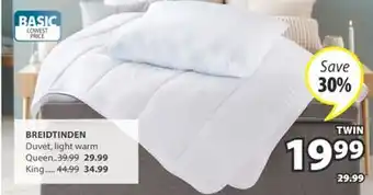JYSK BREIDTINDEN Duvet light warm offer