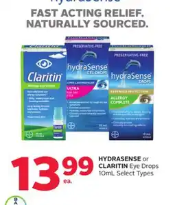 Rexall HYDRASENSE or CLARITIN Eye Drops offer