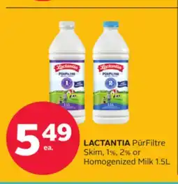 Rexall LACTANTIA PūrFiltre Skim, 1%, 2% or Homogenized Milk offer