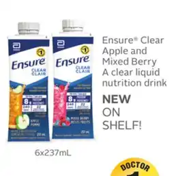 Rexall Ensure Clear Apple and Mixed Berry A clear liquid nutrition drink offer