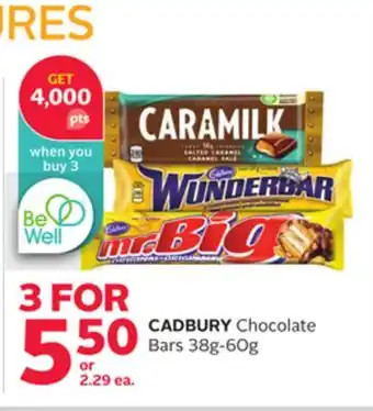 Rexall CADBURY Chocolate Bars offer