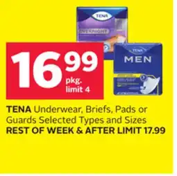 Rexall TENA Underwear, Briefs, Pads or Guards offer