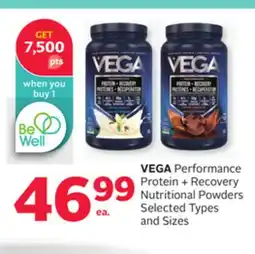 Rexall VEGA Performance Protein + Recovery Nutritional Powders offer
