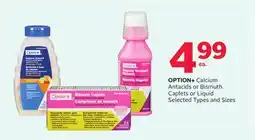 Rexall OPTION + Calcium Antacids or Bismuth Caplets or Liquid offer