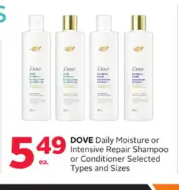 Rexall DOVE Daily Moisture or Intensive Repair Shampoo or Conditioner offer