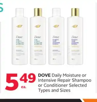Rexall DOVE Daily Moisture or Intensive Repair Shampoo or Conditioner offer