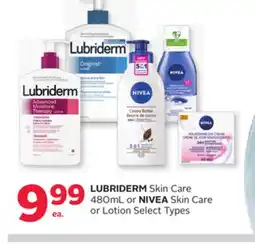 Rexall LUBRIDERM Skin Care 480mL or NIVEA Skin Care or Lotion offer