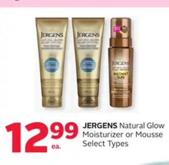 Rexall JERGENS Natural Glow Moisturizer or Mousse offer