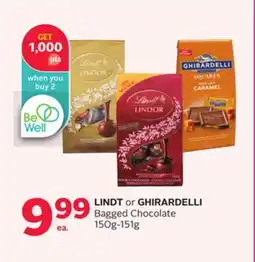Rexall LINDT or GHIRARDELLI Bagged Chocolate offer