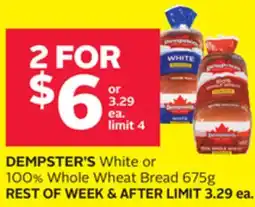 Rexall DEMPSTER'S White or 100% Whole Wheat Bread offer