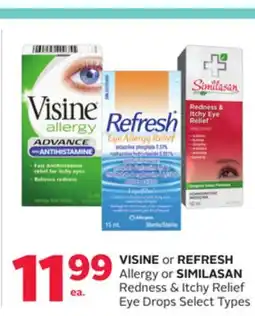 Rexall VISINE or REFRESH Allergy or SIMILASAN Redness & Itchy Relief Eye Drops offer