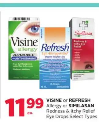 Rexall VISINE or REFRESH Allergy or SIMILASAN Redness & Itchy Relief Eye Drops offer