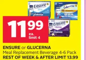 Rexall ENSURE or GLUCERNA Meal Replacement Beverage offer
