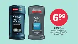 Rexall DOVE Men Anti-Perspirant or Deodorant offer
