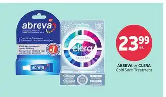 Rexall ABREVA or CLERA Cold Sore Treatment offer