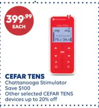 Wellwise by Shoppers CEFAR TENS Chattanooga Stimulator offer