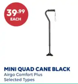 Wellwise by Shoppers MINI QUAD CANE BLACK Airgo Comfort Plus offer