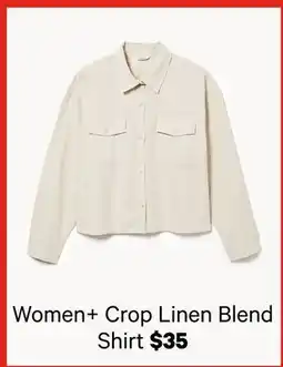 Joe Fresh Women+ Crop Linen Blend Shirt offer
