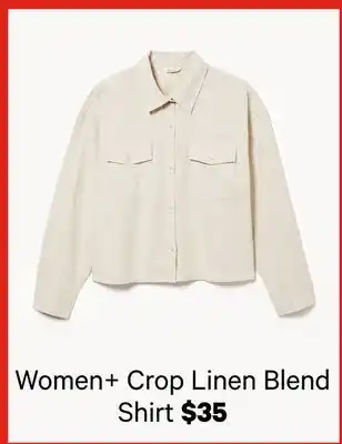 Joe Fresh Women+ Crop Linen Blend Shirt offer
