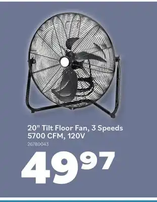 Matériaux Pont Masson 20 Tilt Floor Fan, 3 Speeds, 5700 CFM, 1.8m Cord, 120V offer