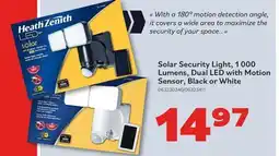 Matériaux Pont Masson Heath Zenith Solar Security Light, 1 000 Lumens, Dual LED with Motion Sensor, Black or White offer