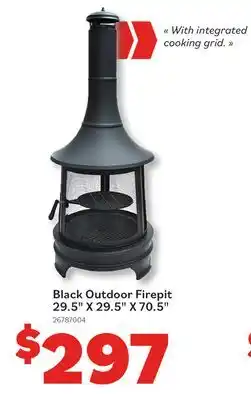 Matériaux Pont Masson Black Outdoor Firepit 29.5 X 29.5 X 70.5 offer