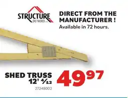Matériaux Pont Masson Shed Truss 12' 4/12 (Non-refundable) offer