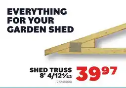 Matériaux Pont Masson Shed Truss 8' 4/12 (Non-refundable) offer