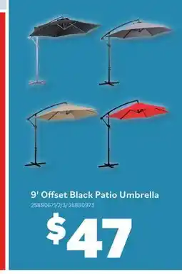 Matériaux Pont Masson 9' Offset Black Patio Umbrella offer