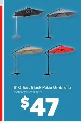 Matériaux Pont Masson 9' Offset Black Patio Umbrella offer