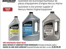 Canadian Tire ENGINE OIL AND GEAR LUBRICANT offer